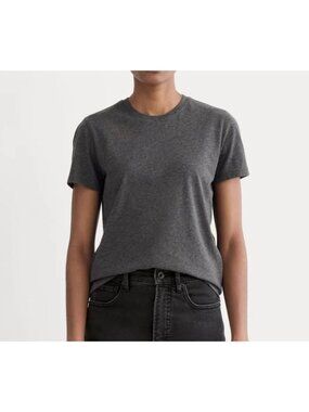 Everlane The Slim Crew in Essential Cotton Women's Size Large in Gray Soot NWT!